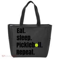 Eat Sleep Pickleball Repeat Funny Pickleball Quote Pickleball Text Tote Bag thumb 0