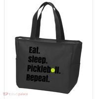 Eat Sleep Pickleball Repeat Funny Pickleball Quote Pickleball Text Tote Bag thumb 3