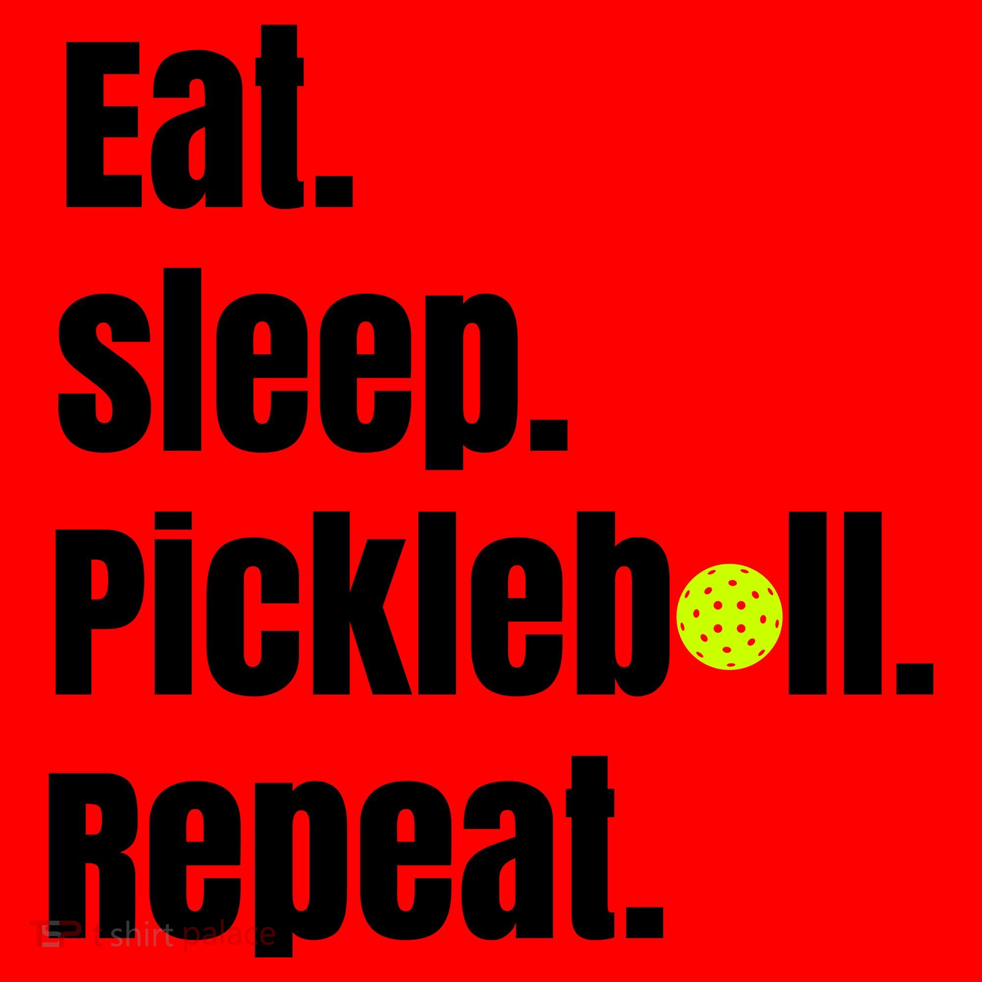 Eat Sleep Pickleball Repeat Funny Pickleball Quote Pickleball Text Santa Hat