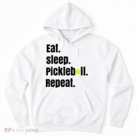 Eat Sleep Pickleball Repeat Funny Pickleball Quote Pickleball Text Hoodie thumb 0