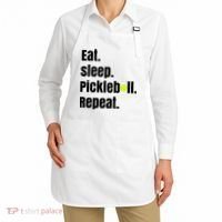 Eat Sleep Pickleball Repeat Funny Pickleball Quote Pickleball Text Apron thumb 2