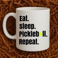 Eat Sleep Pickleball Repeat Funny Pickleball Quote Pickleball Text Coffee Mug thumb 2