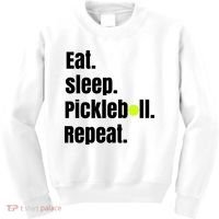 Eat Sleep Pickleball Repeat Funny Pickleball Quote Pickleball Text Kids Sweatshirt thumb 0