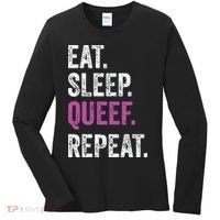Eat Sleep Queef Repeat Queef Inappropriate Queefing Joke Women's Long Sleeve Shirt thumb 0