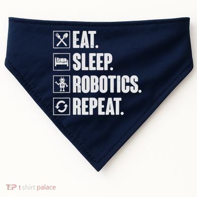 Eat Sleep Robotics Repeat Vintage Engineer Gift USA-Made Doggie Bandana