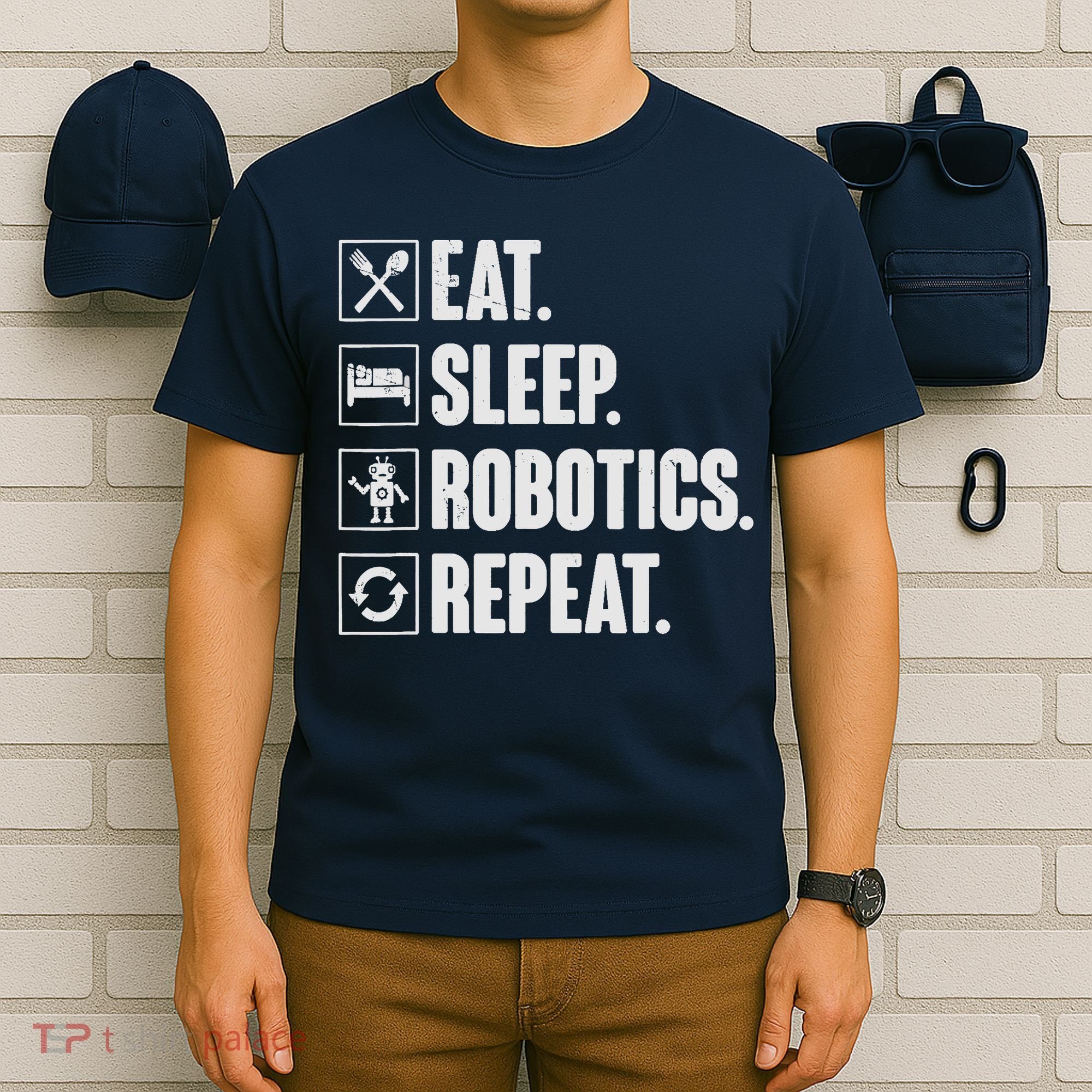 Eat Sleep Robotics Repeat Vintage Engineer Gift T-Shirt