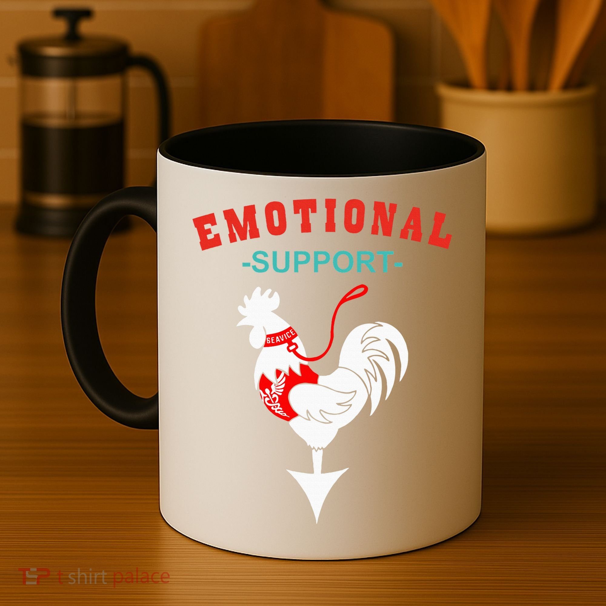 Emotional Support Rooster Funny  Coffee Mug