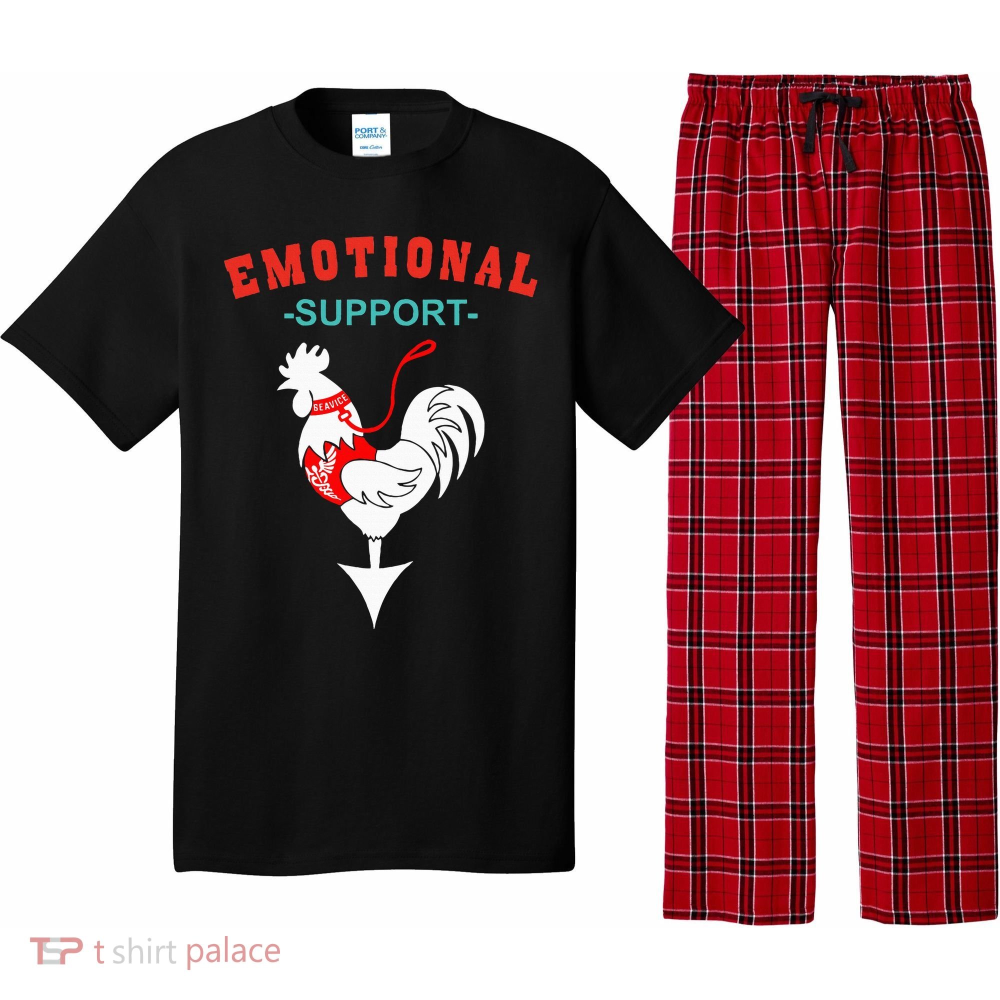 Emotional Support Rooster Funny  Pajama Set