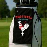 Emotional Support Rooster Funny  Golf Towel thumb 2
