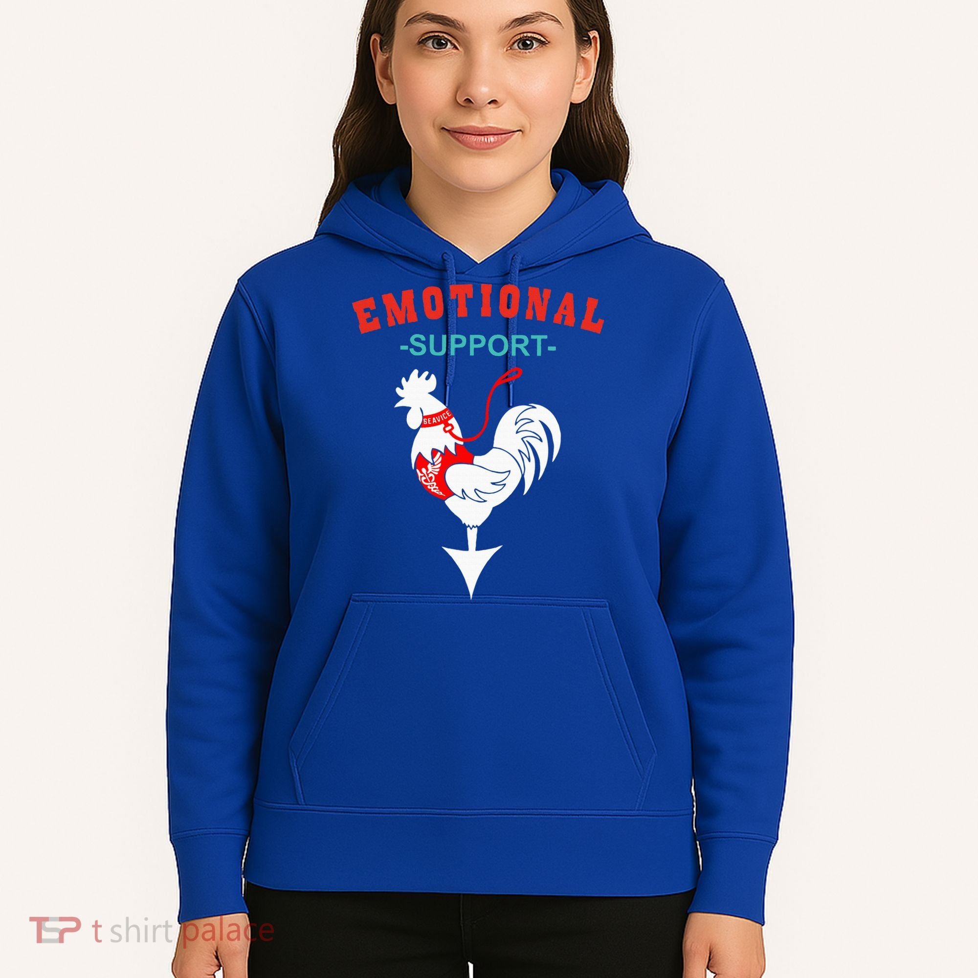 Emotional Support Rooster Funny  Hoodie