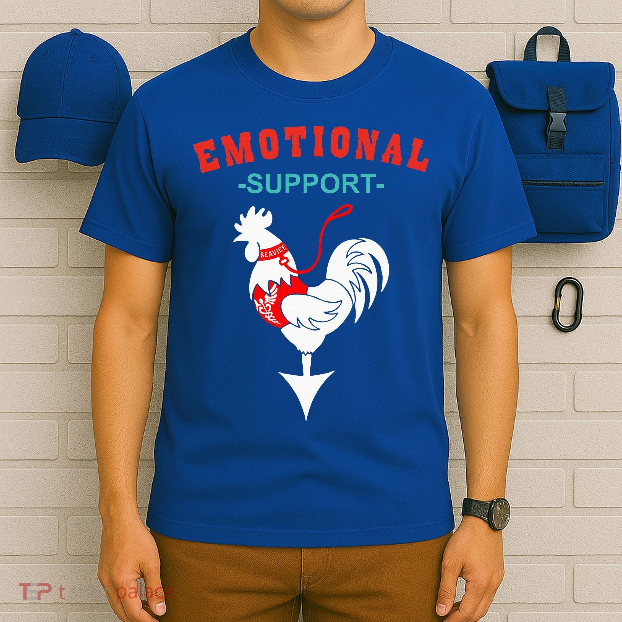 Emotional Support Rooster Funny  T-Shirt