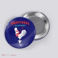 Emotional Support Rooster Funny  Button thumb 0