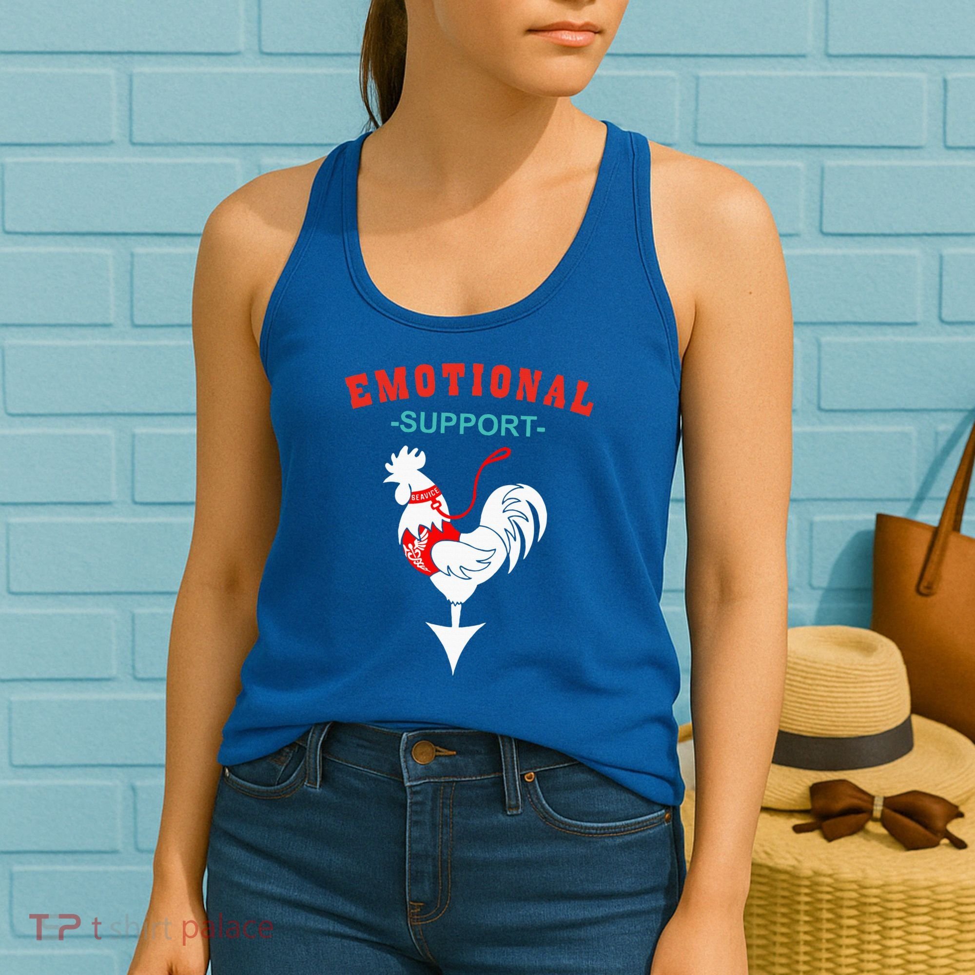 Emotional Support Rooster Funny  Women's Tank Top