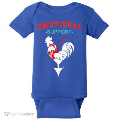 Emotional Support Rooster Funny  Baby Bodysuit