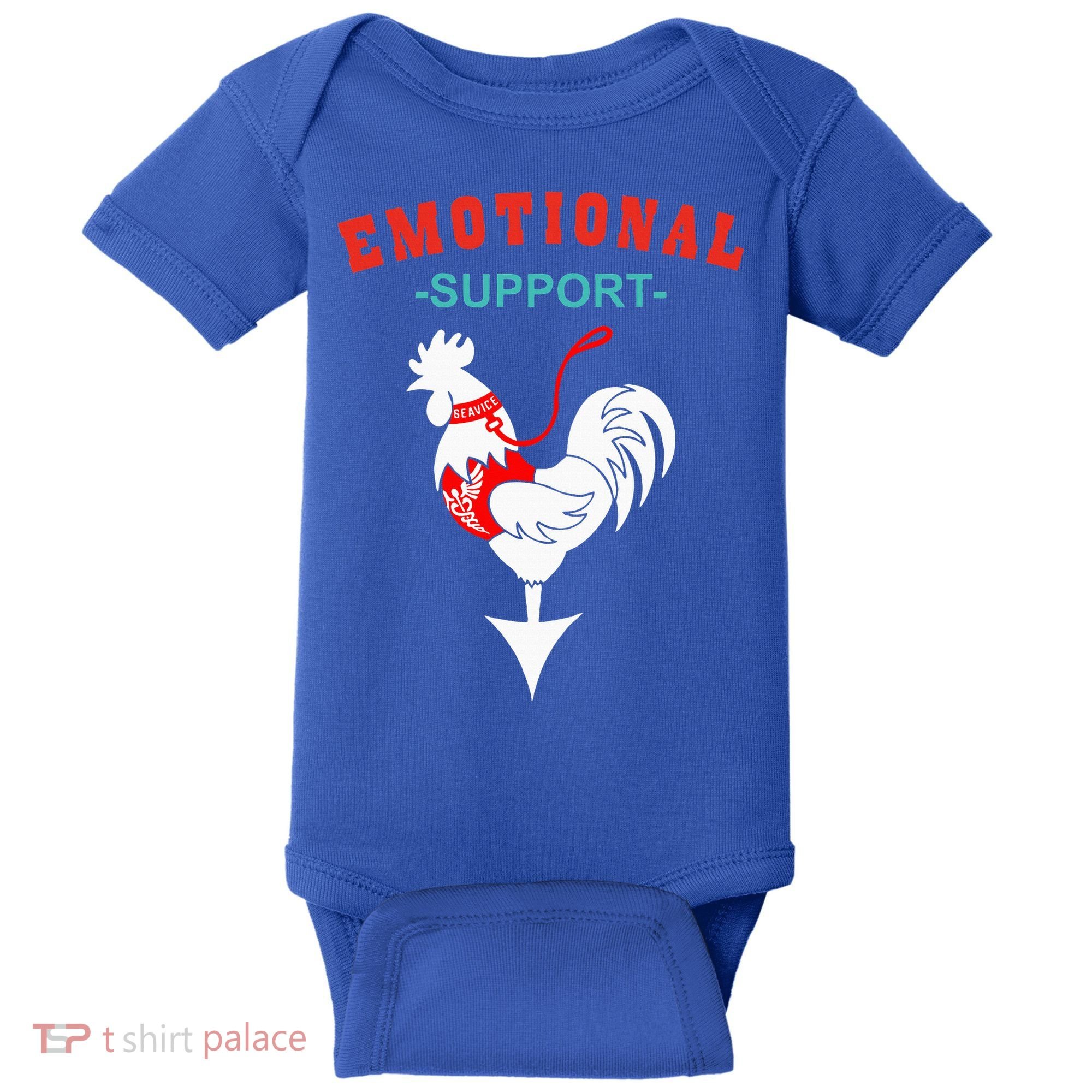 Emotional Support Rooster Funny  Baby Bodysuit