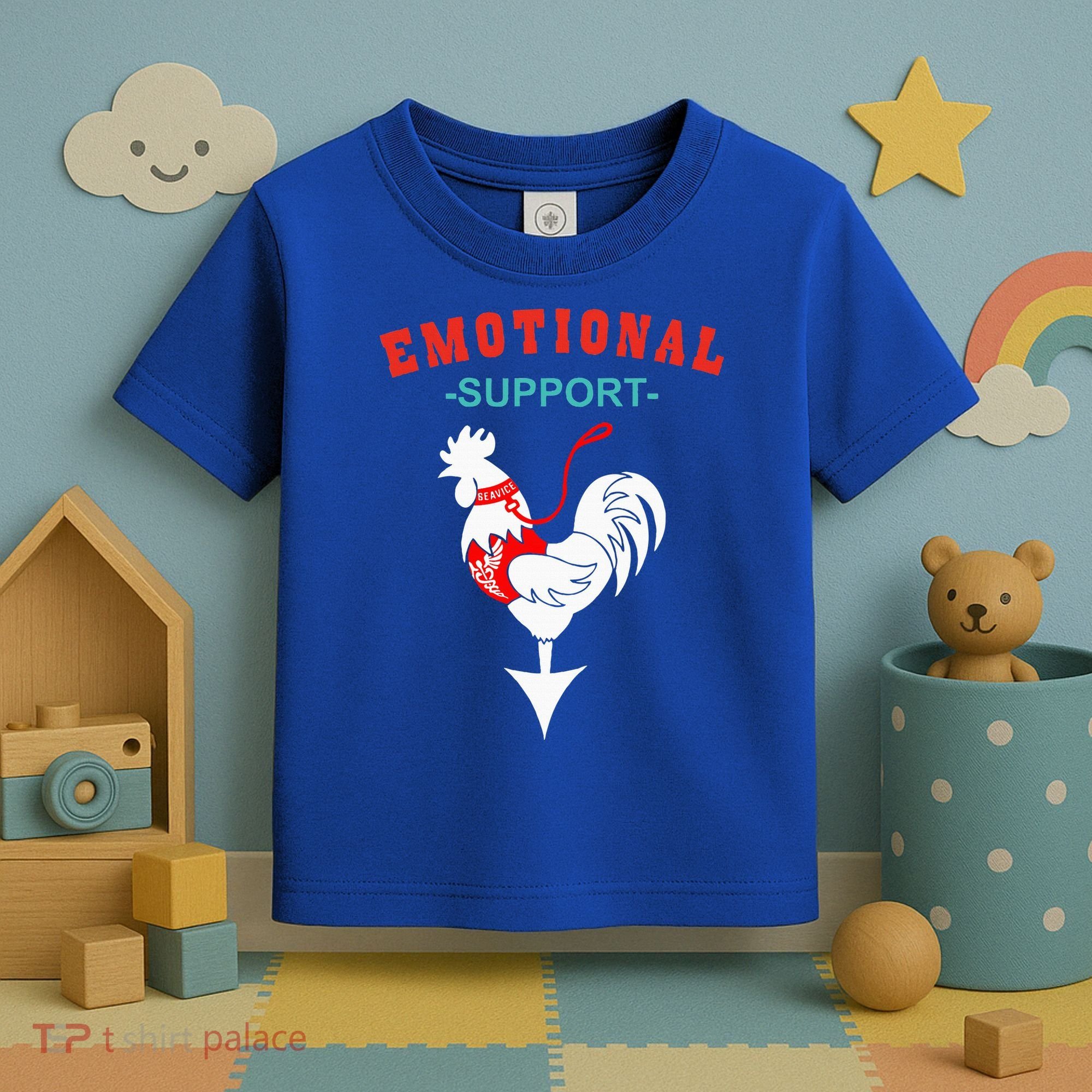 Emotional Support Rooster Funny  Toddler T-Shirt