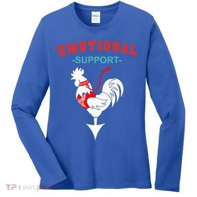 Emotional Support Rooster Funny  Women's Long Sleeve Shirt