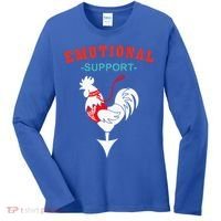 Emotional Support Rooster Funny  Women's Long Sleeve Shirt thumb 0