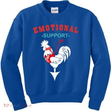 Emotional Support Rooster Funny  Kids Sweatshirt