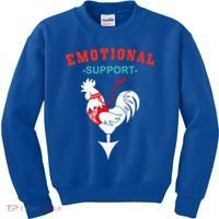 Emotional Support Rooster Funny  Kids Sweatshirt thumb 0
