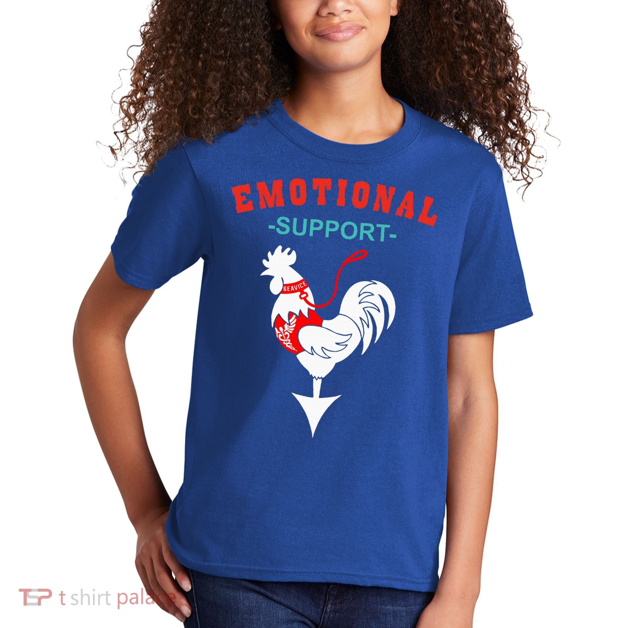 Emotional Support Rooster Funny  Kids T-Shirt