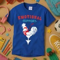 Emotional Support Rooster Funny  Kids T-Shirt thumb 3