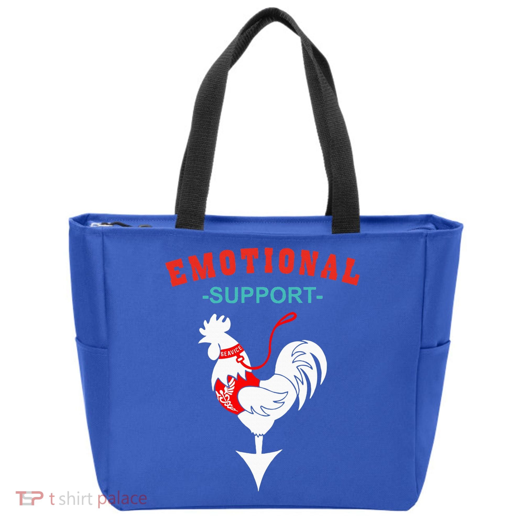 Emotional Support Rooster Funny  Tote Bag