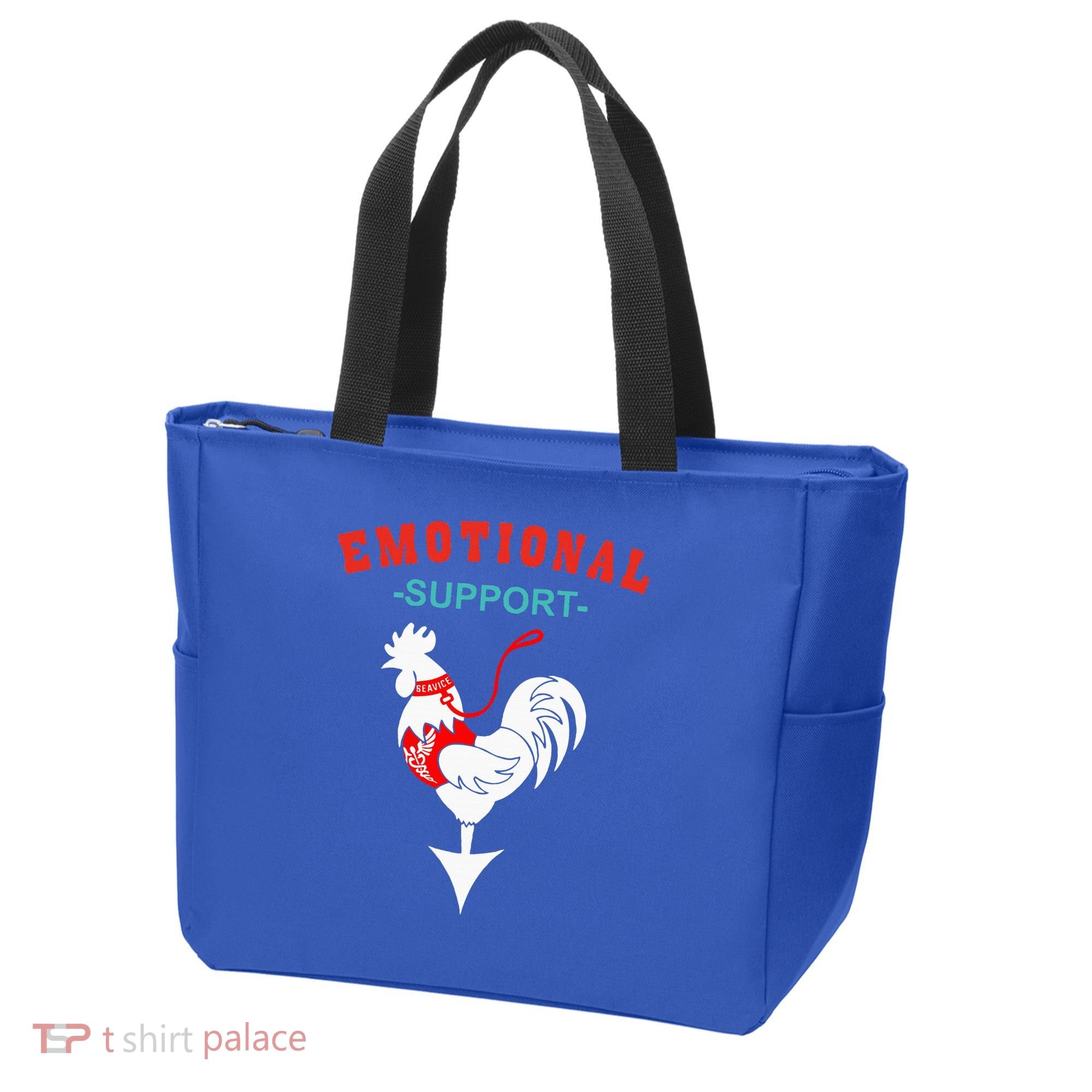 Emotional Support Rooster Funny  Tote Bag