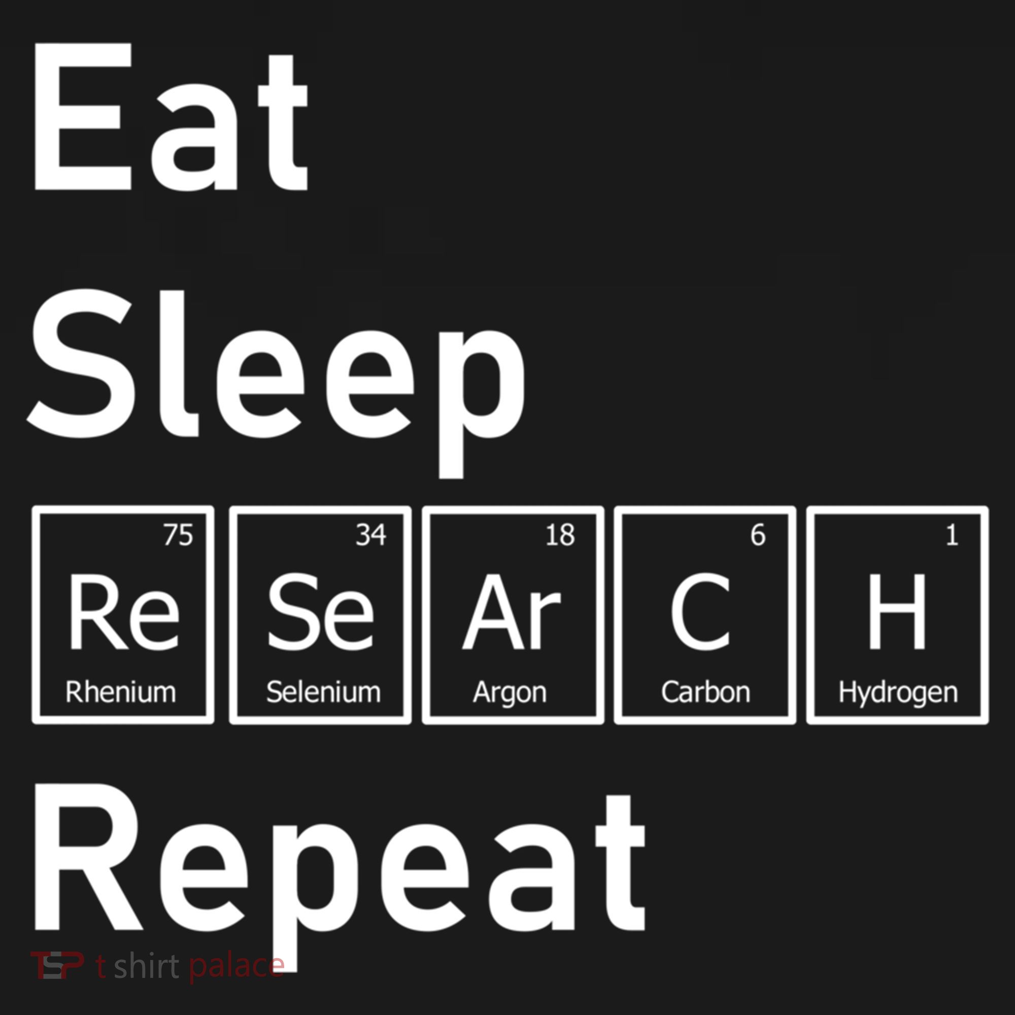 Eat Sleep Research Repeat Funny Science Chemistry Nerd Gift Doggie Tank