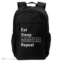 Eat Sleep Research Repeat Funny Science Chemistry Nerd Gift Backpack thumb 0