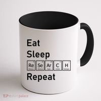 Eat Sleep Research Repeat Funny Science Chemistry Nerd Gift Coffee Mug thumb 1