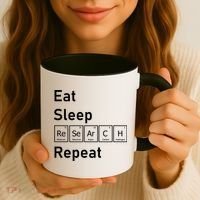 Eat Sleep Research Repeat Funny Science Chemistry Nerd Gift Coffee Mug thumb 3
