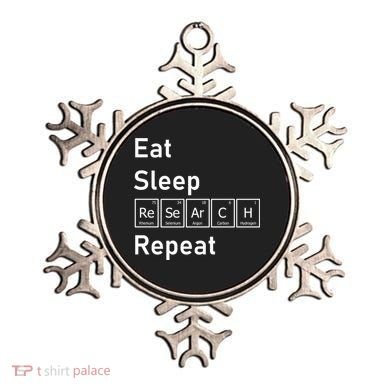 Eat Sleep Research Repeat Funny Science Chemistry Nerd Gift Ornament