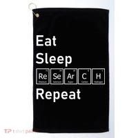 Eat Sleep Research Repeat Funny Science Chemistry Nerd Gift Golf Towel thumb 0