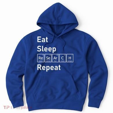 Eat Sleep Research Repeat Funny Science Chemistry Nerd Gift Hoodie