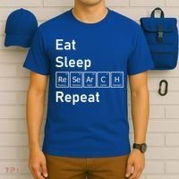 Eat Sleep Research Repeat Funny Science Chemistry Nerd Gift T-Shirt thumb 6