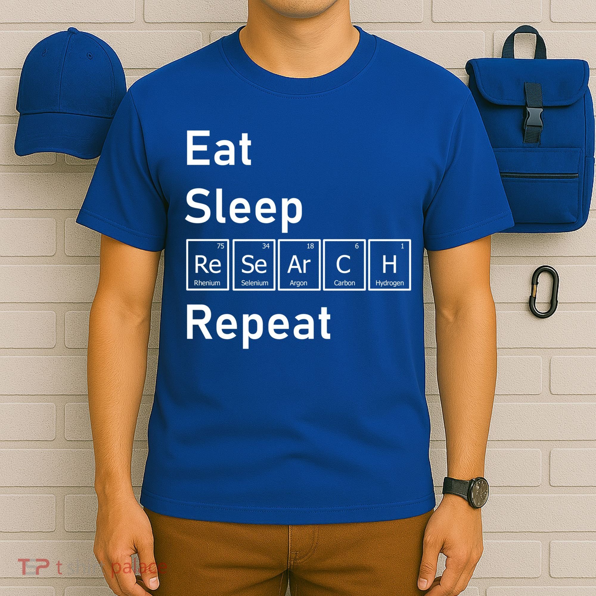 Eat Sleep Research Repeat Funny Science Chemistry Nerd Gift T-Shirt