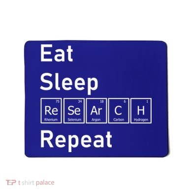 Eat Sleep Research Repeat Funny Science Chemistry Nerd Gift Mousepad
