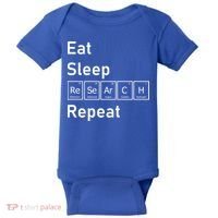 Eat Sleep Research Repeat Funny Science Chemistry Nerd Gift Baby Bodysuit thumb 0