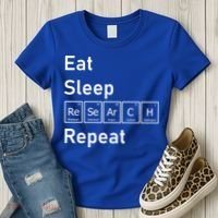 Eat Sleep Research Repeat Funny Science Chemistry Nerd Gift Women's T-Shirt thumb 3