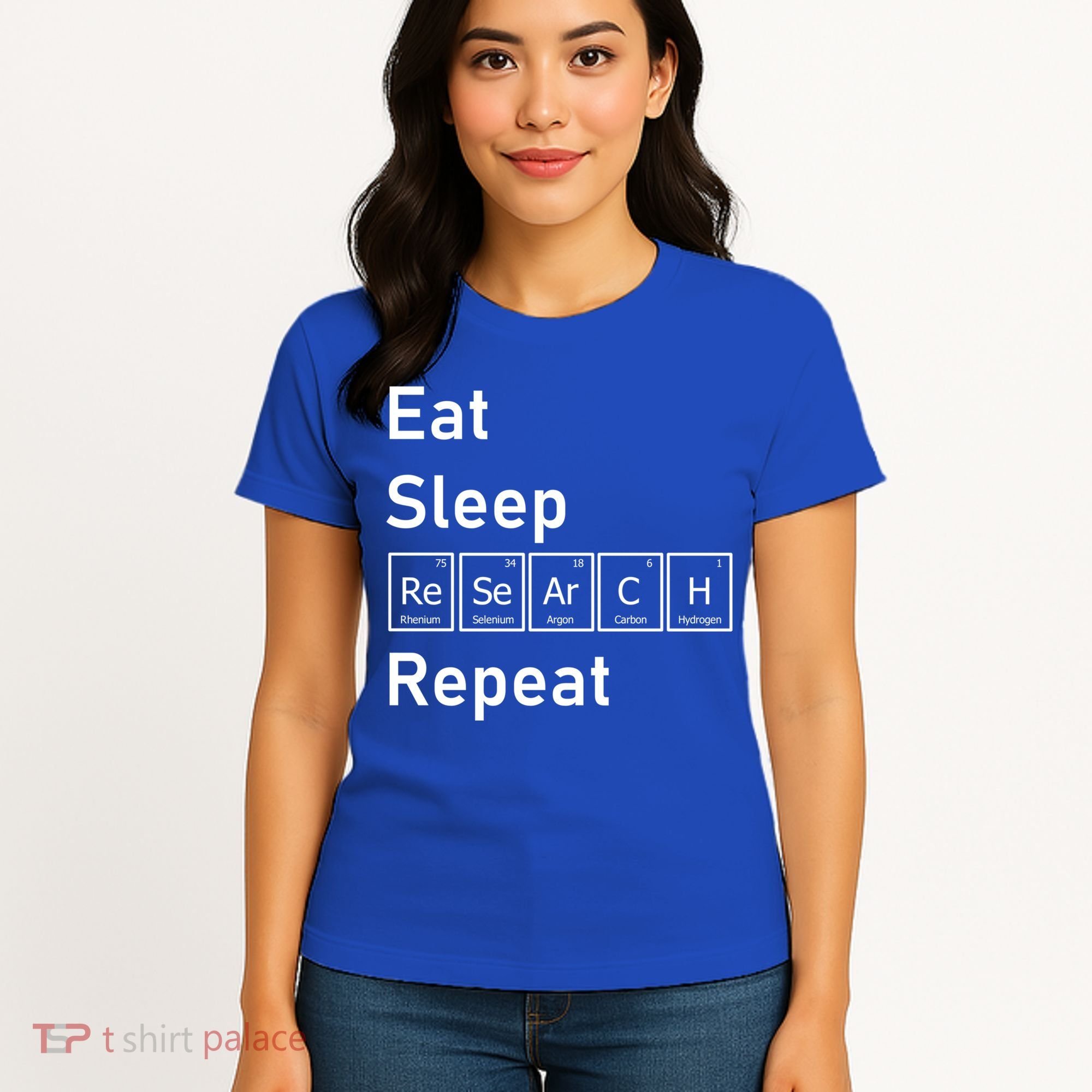 Eat Sleep Research Repeat Funny Science Chemistry Nerd Gift Women's T-Shirt