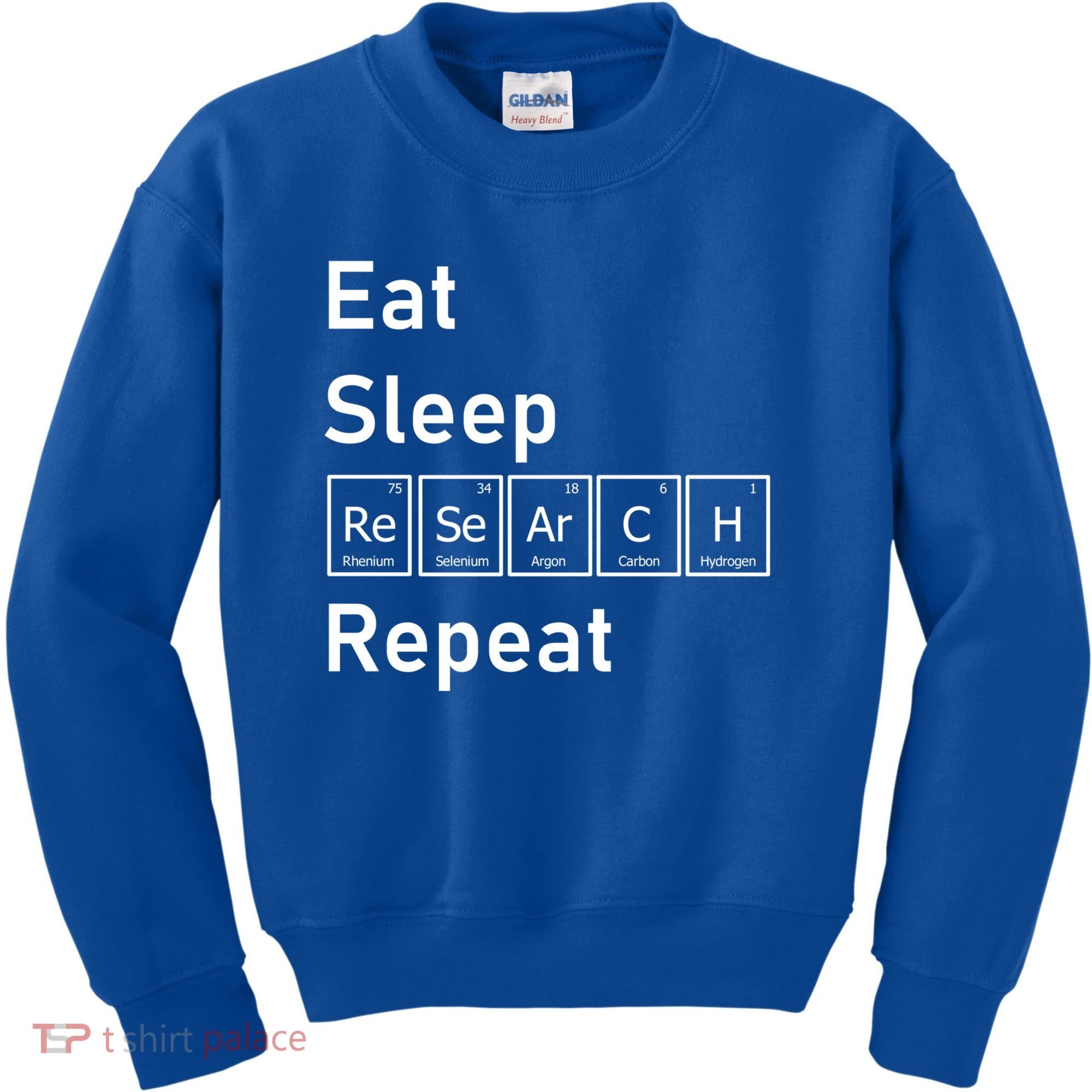 Eat Sleep Research Repeat Funny Science Chemistry Nerd Gift Kids Sweatshirt