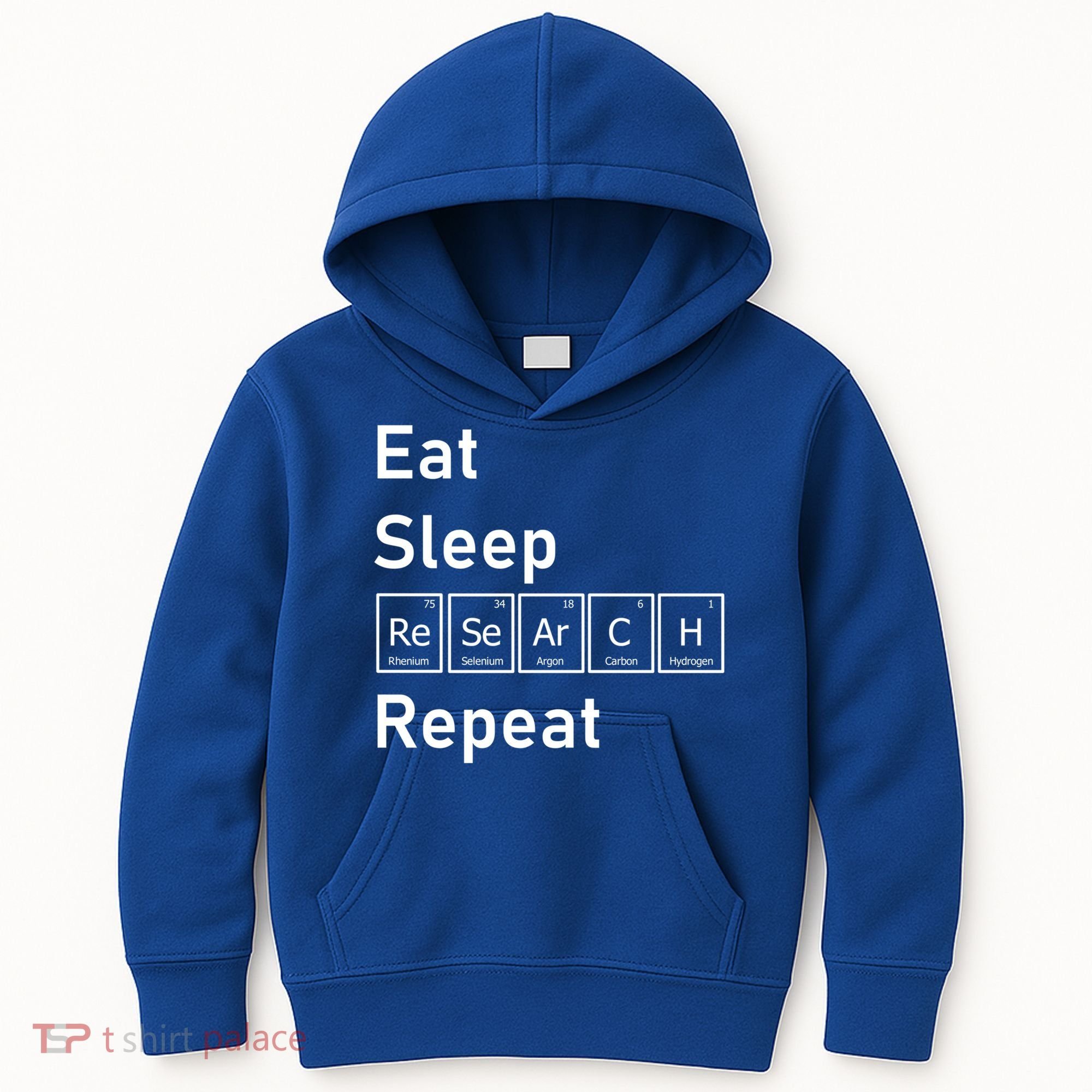 Eat Sleep Research Repeat Funny Science Chemistry Nerd Gift Kids Hoodie