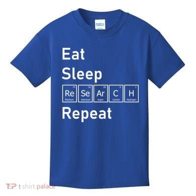 Eat Sleep Research Repeat Funny Science Chemistry Nerd Gift Kids T-Shirt