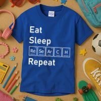 Eat Sleep Research Repeat Funny Science Chemistry Nerd Gift Kids T-Shirt thumb 3