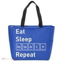 Eat Sleep Research Repeat Funny Science Chemistry Nerd Gift Tote Bag thumb 0
