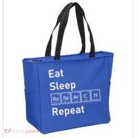 Eat Sleep Research Repeat Funny Science Chemistry Nerd Gift Tote Bag thumb 2