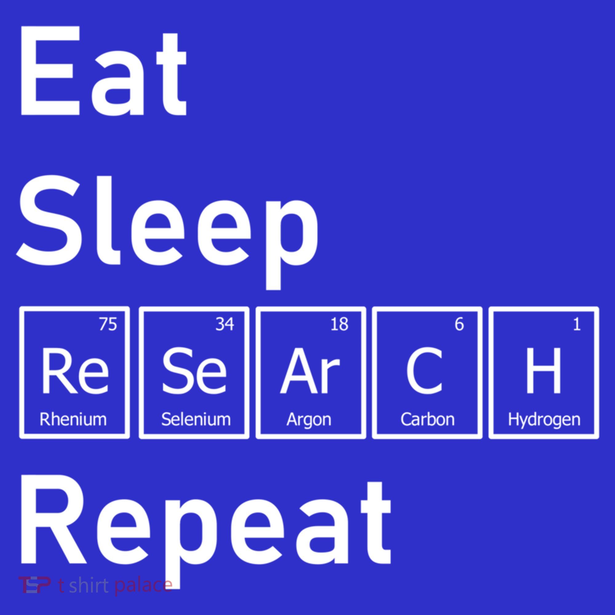 Eat Sleep Research Repeat Funny Science Chemistry Nerd Gift Tote Bag