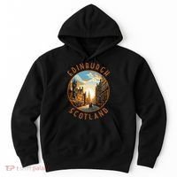 Edinburgh Scotland Retro Distressed Circle Travel Souvenir Hoodie thumb 0