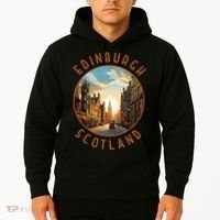 Edinburgh Scotland Retro Distressed Circle Travel Souvenir Hoodie thumb 2